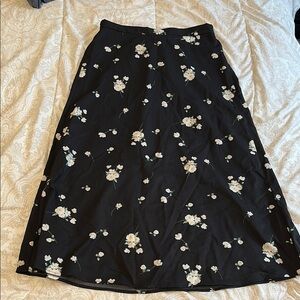 Black floral skirt